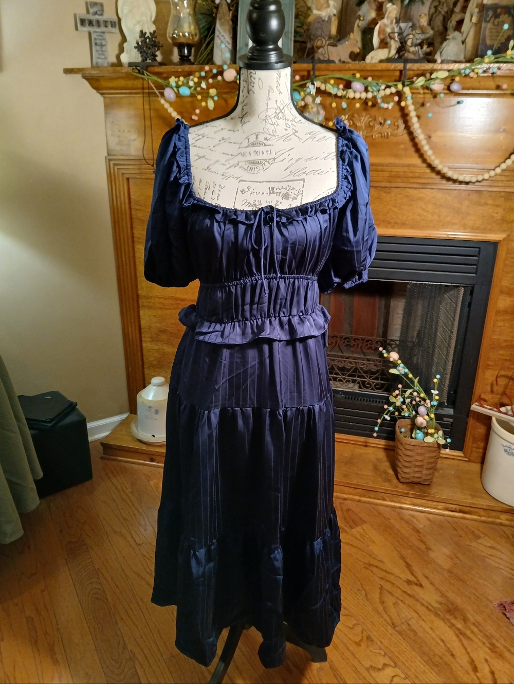 NSR Midnight Blue Gathered Dress
